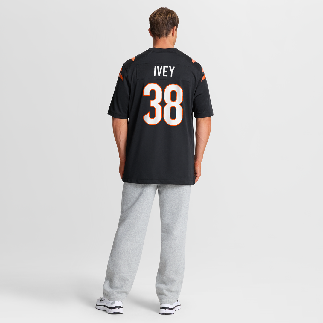 DJ Ivey Cincinnati Bengals Black Team Game Jersey