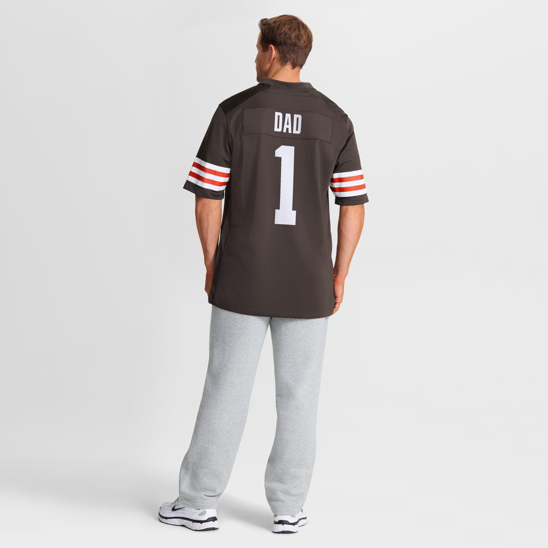 Cleveland Browns Number 1 Dad Brown Game Jersey