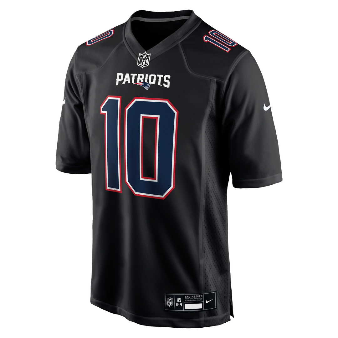 Drake Maye New England Patriots Carbon Black Game Jersey