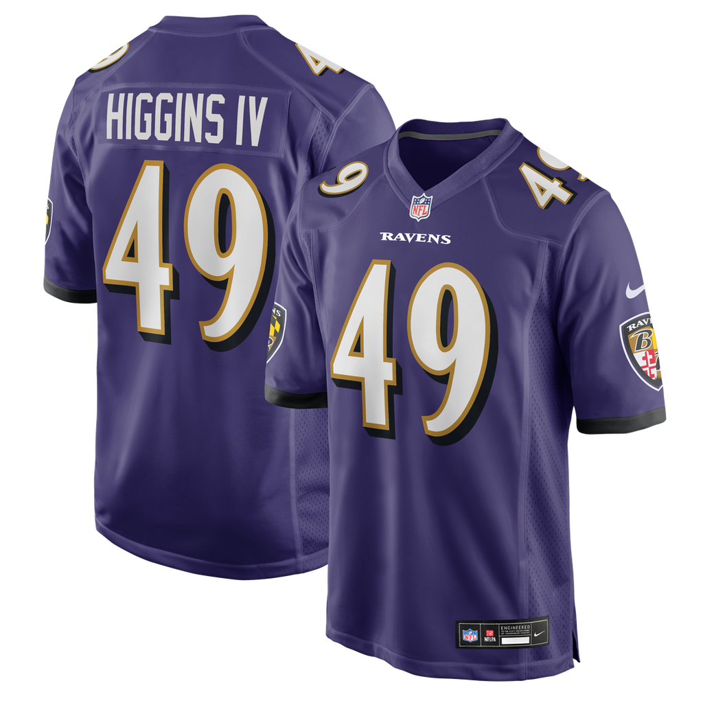 Jay Higgins IV Baltimore Ravens Purple Team Game Jersey