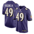 Jay Higgins IV Baltimore Ravens Purple Team Game Jersey