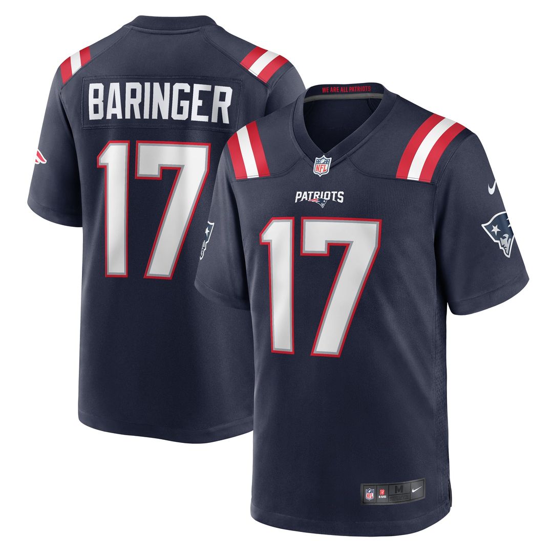 Bryce Baringer New England Patriots Navy Team Game Jersey
