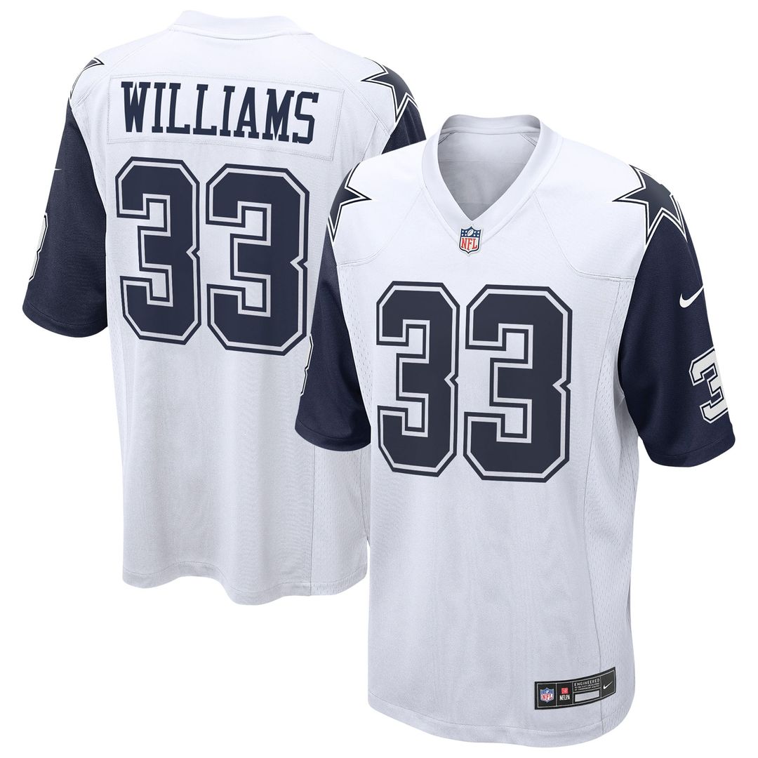 Javonte Williams Dallas Cowboys White Alternate Game Jersey