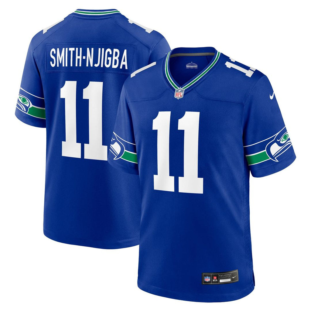 Jaxon Smith-Njigba Seattle Seahawks Royal Throwback Player Game Jersey