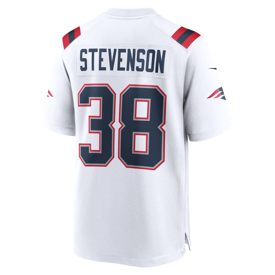 Rhamondre Stevenson New England Patriots White Game Player Jersey