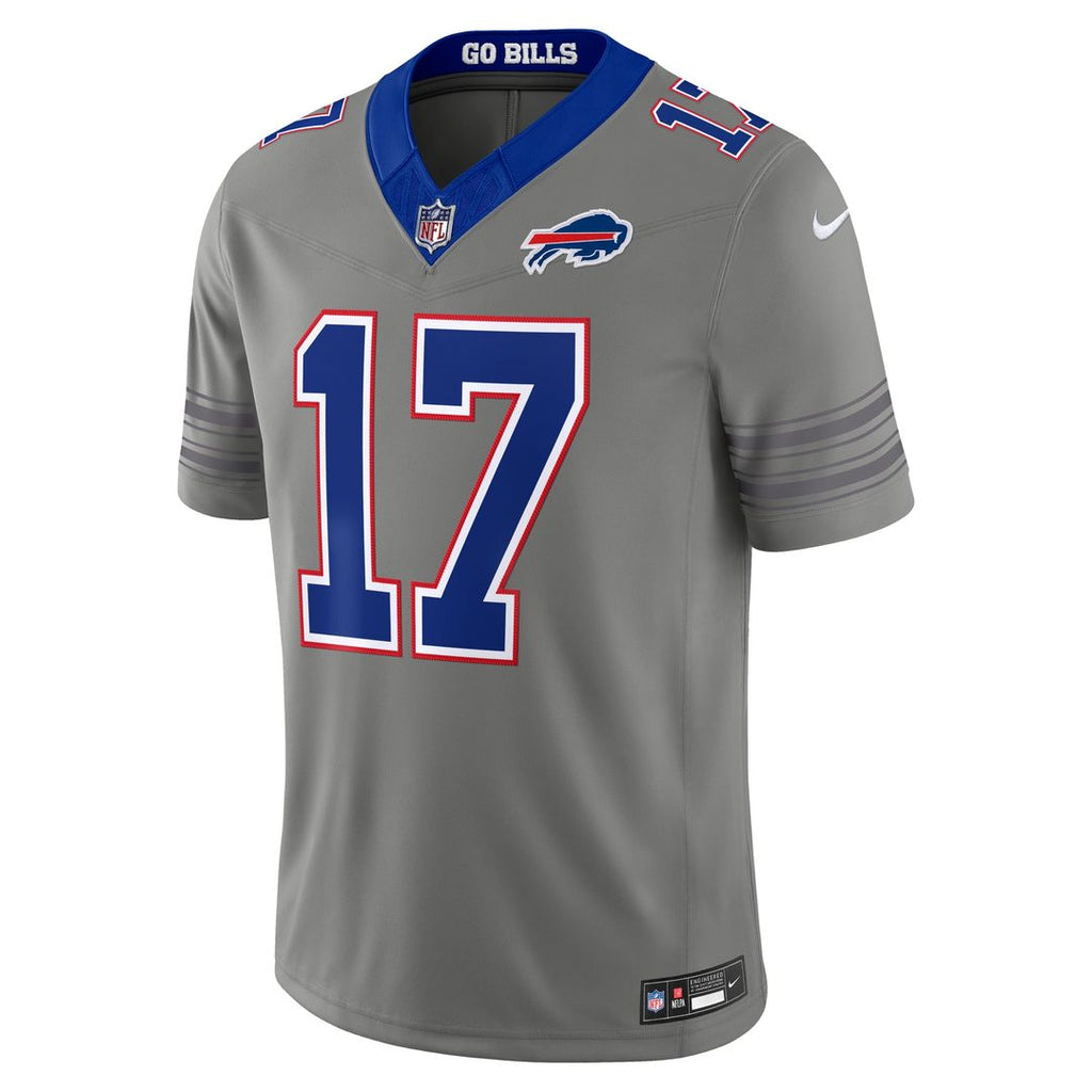 Josh Allen Buffalo Bills Gray Nickel City Vapor F.U.S.E. Stitched Limited Jersey