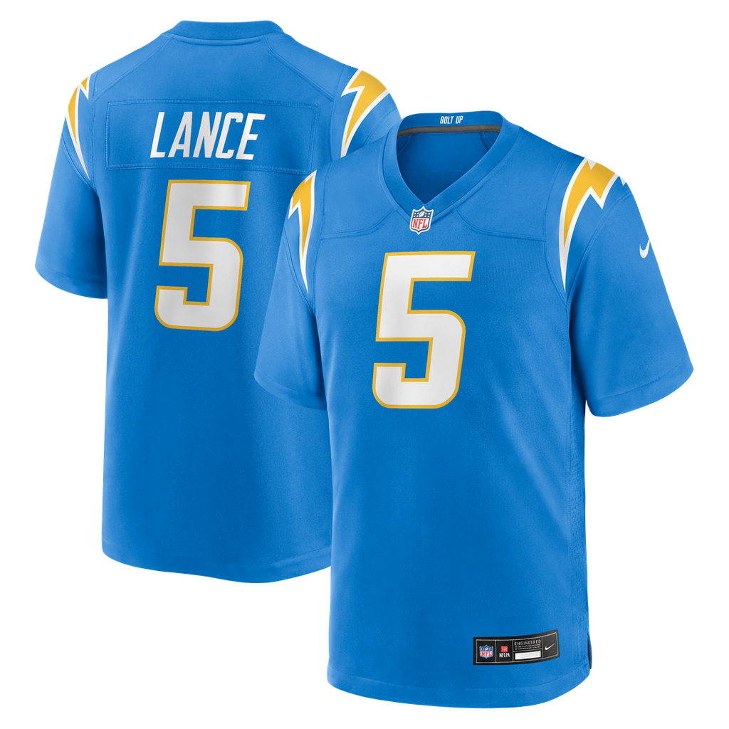 Trey Lance Los Angeles Chargers Powder Blue Team Game Jersey
