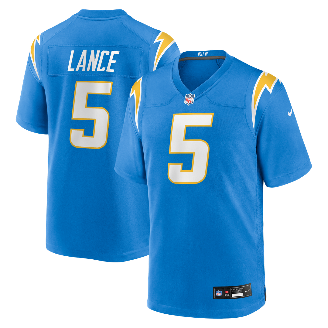 Trey Lance Los Angeles Chargers Powder Blue Team Game Jersey
