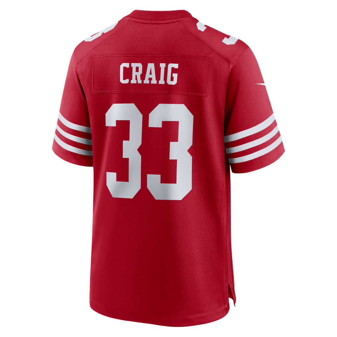 Roger Craig San Francisco 49ers Scarlet Team Retired Game Jersey