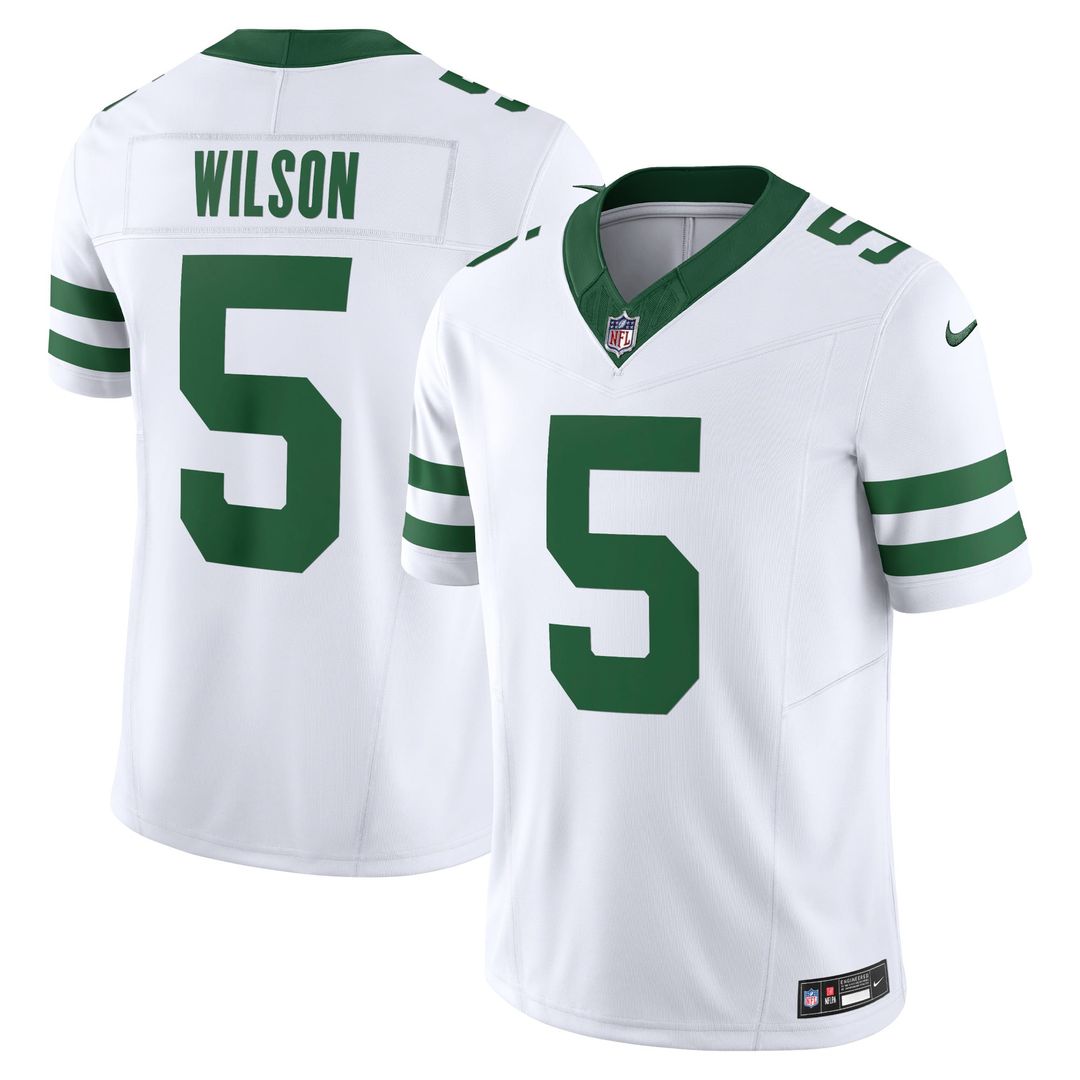 Garrett Wilson New York Jets Legacy White Vapor F.U.S.E. Limited Jersey