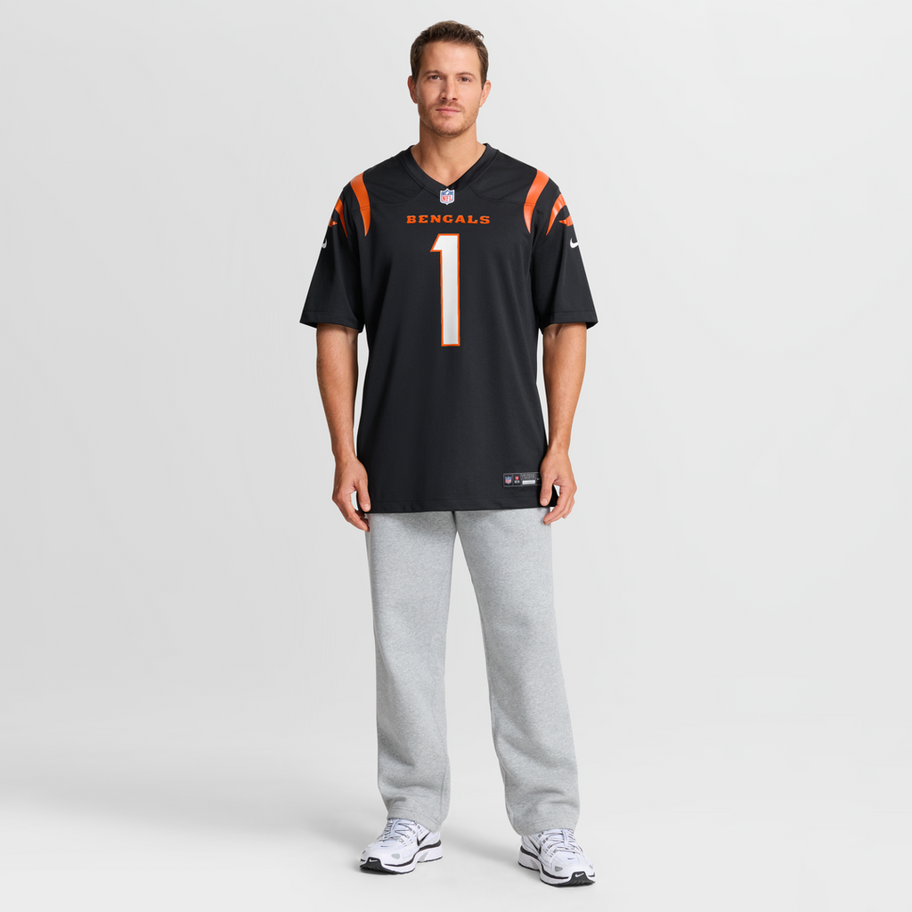 Cincinnati Bengals Number 1 Dad Black Game Jersey