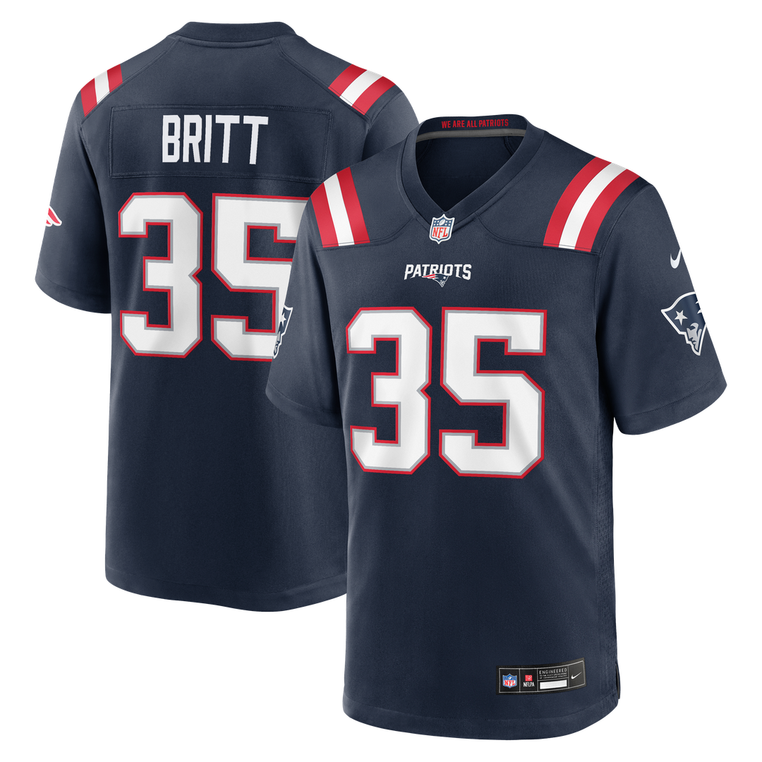 K.J. Britt New England Patriots Navy Team Game Jersey