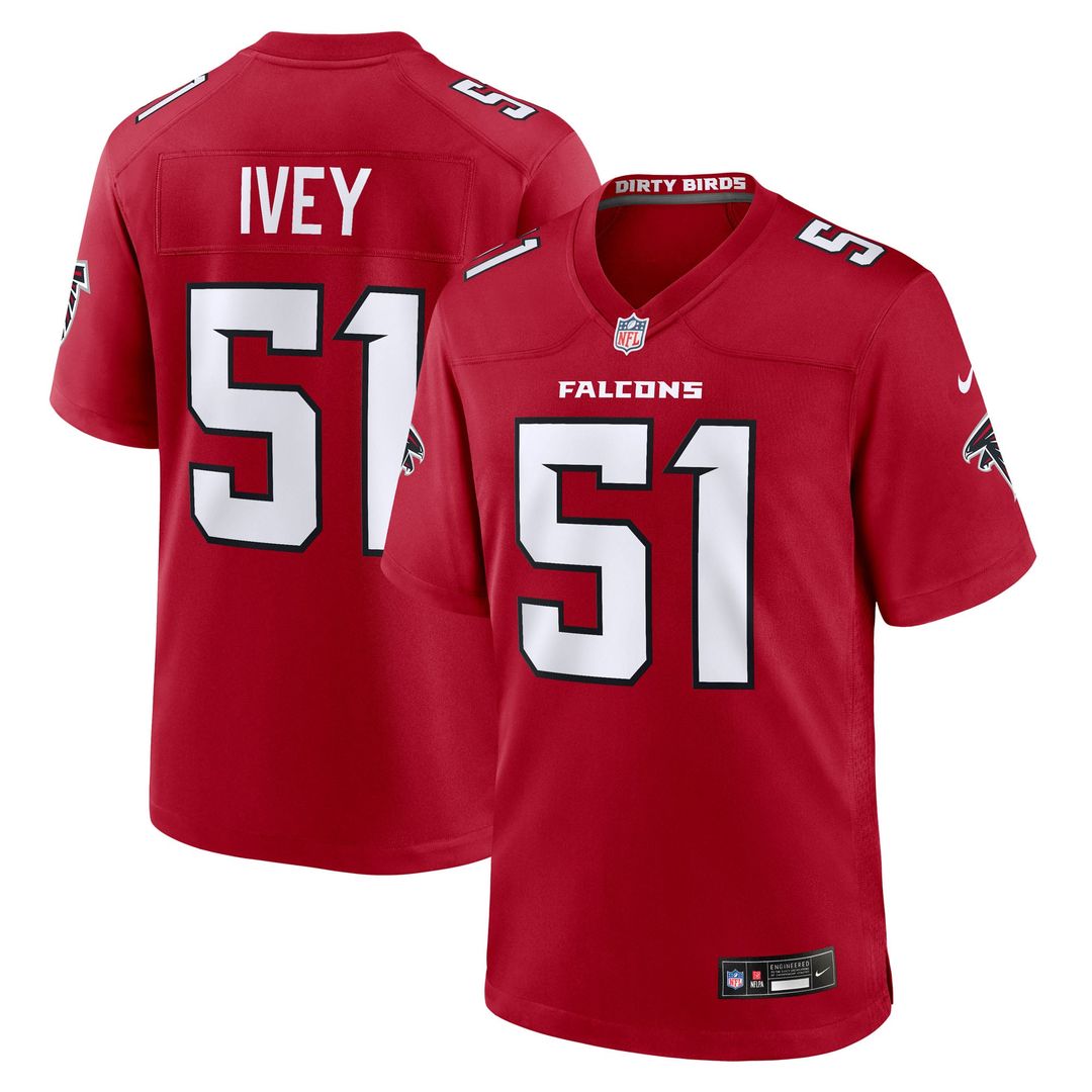 Jared Ivey Atlanta Falcons Red Team Game Jersey