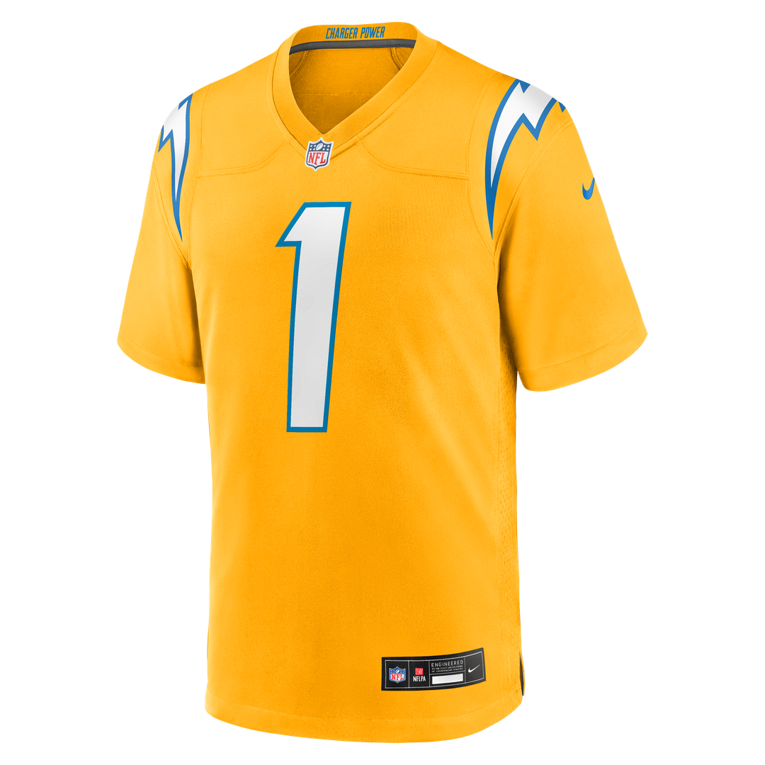 Quentin Johnston Los Angeles Chargers Gold Alternate Charger Power Game Player Jersey