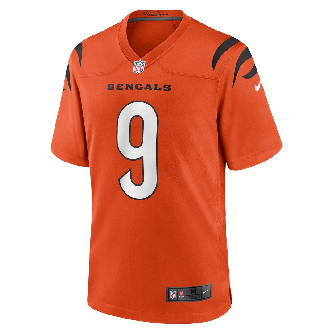 Joe Burrow Cincinnati Bengals Orange Alternate Game Jersey