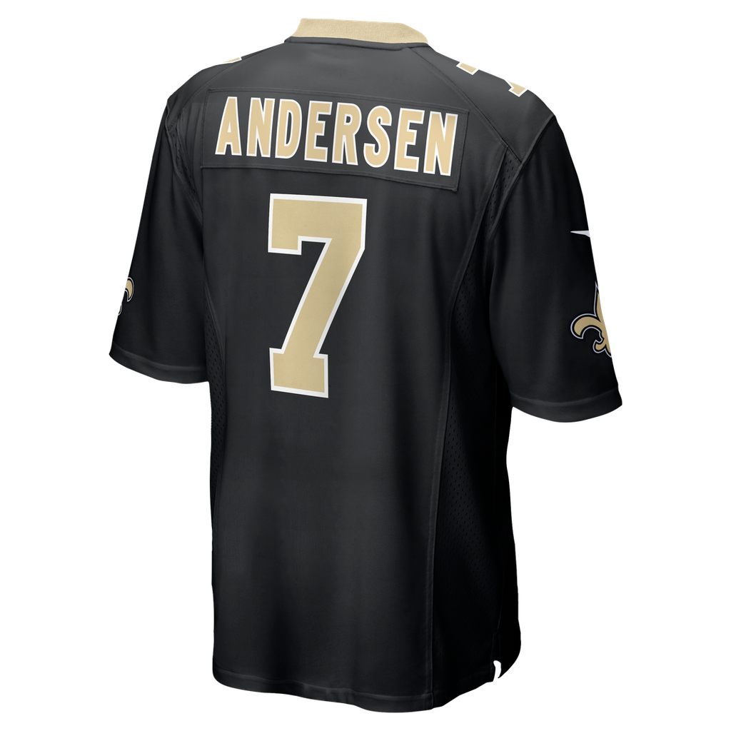 Morten Andersen New Orleans Saints Black Game Retired Player Jersey