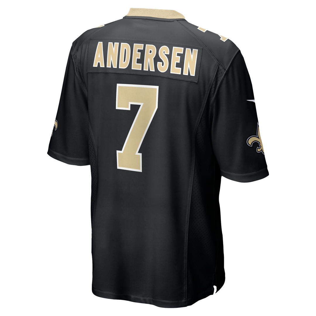 Morten Andersen New Orleans Saints Black Game Retired Player Jersey