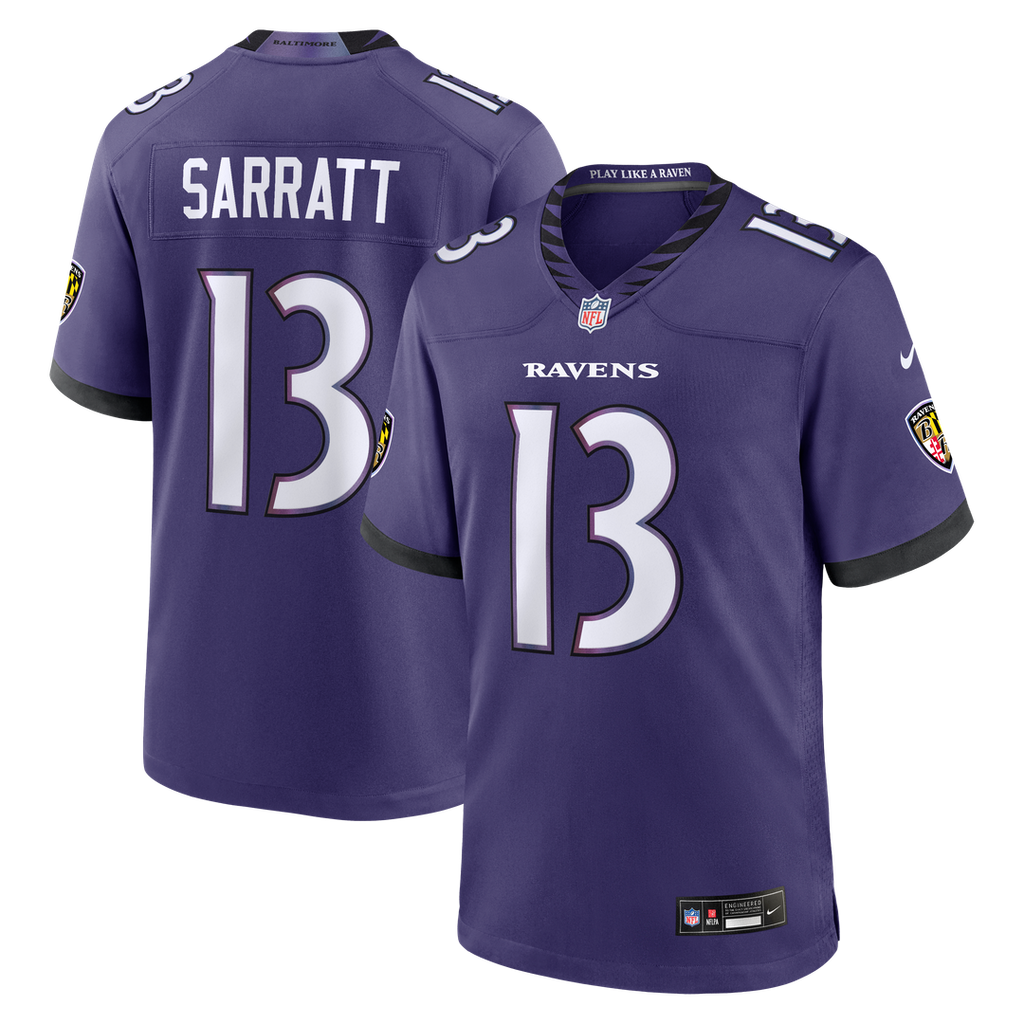 Elijah Sarratt Baltimore Ravens Purple Team Game Jersey