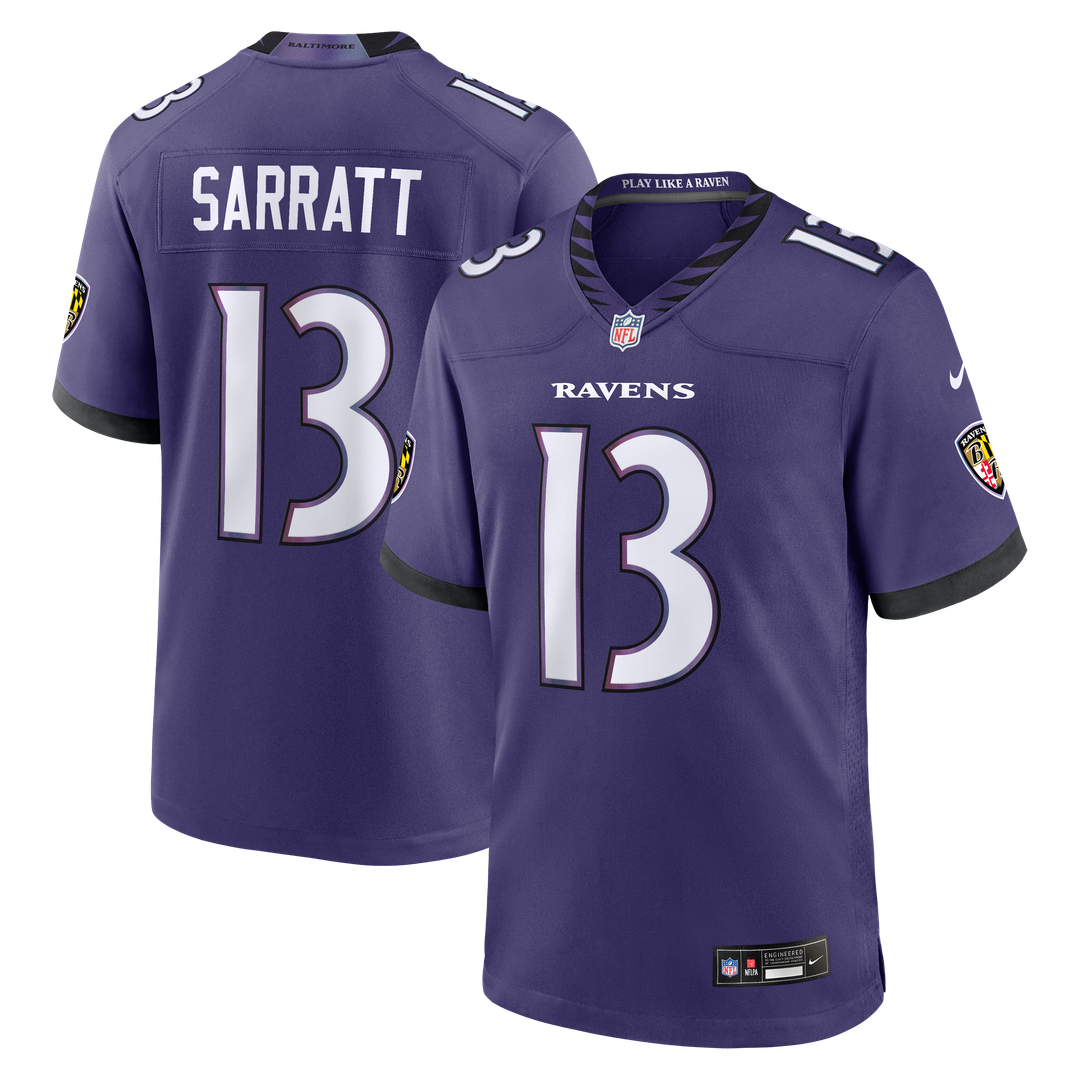 Elijah Sarratt Baltimore Ravens Purple Team Game Jersey