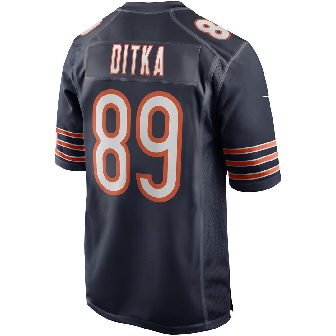 Mike Ditka Chicago Bears White Retired Player Game Jersey
