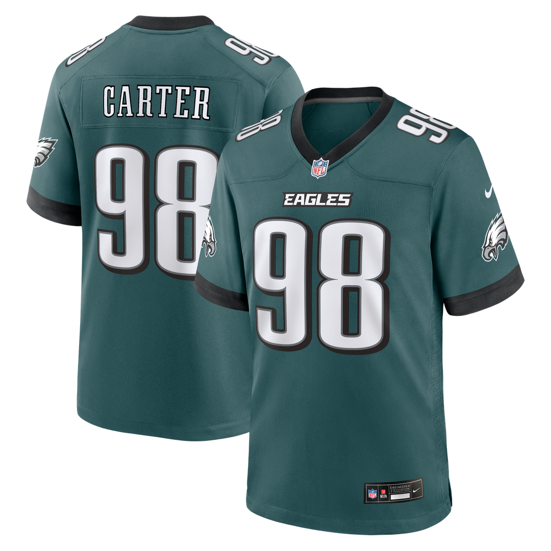 Jalen Carter Philadelphia Eagles Midnight Green Team Game Jersey