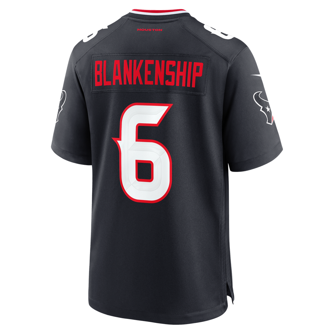 Reed Blankenship Houston Texans Navy Team Game Jersey