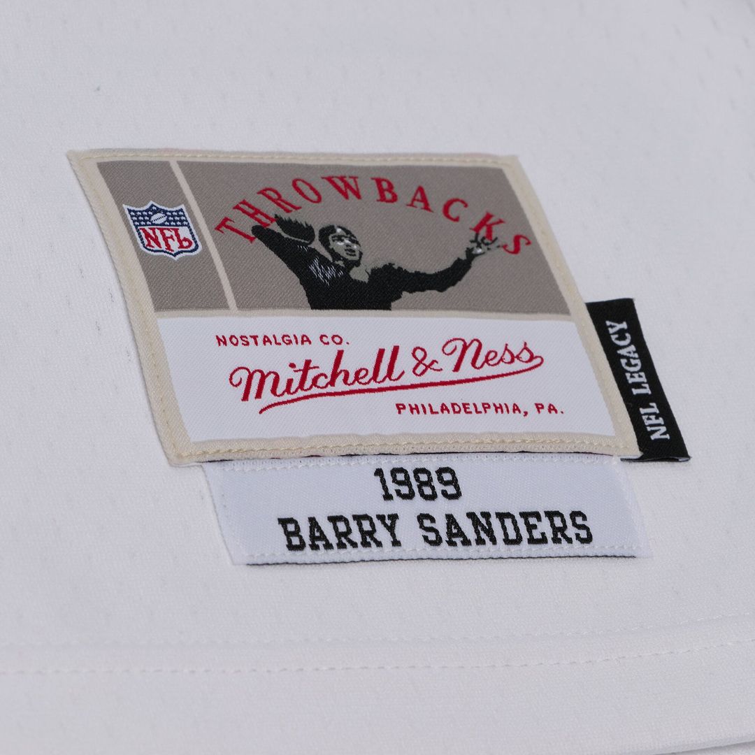 Barry Sanders Detroit Lions White 1989 Legacy Replica Player Jersey