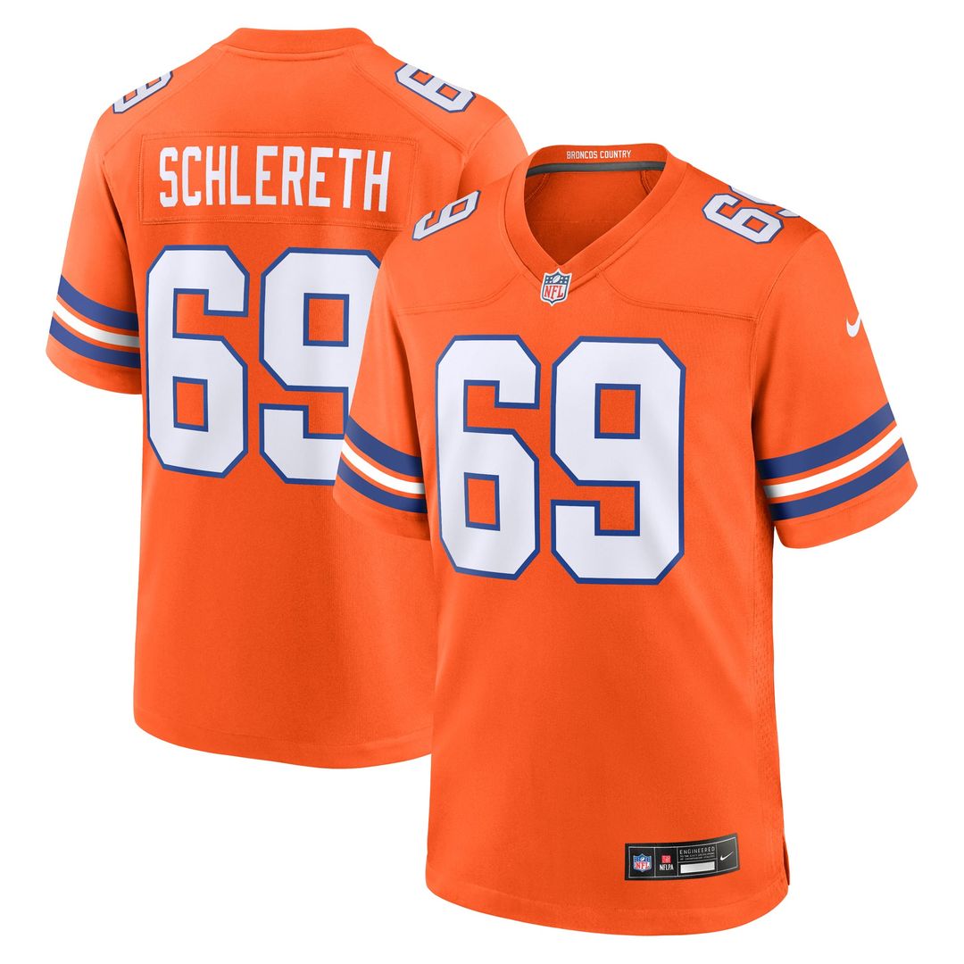 Mark Schlereth Denver Broncos Orange Retired Player Alternate Game Jersey
