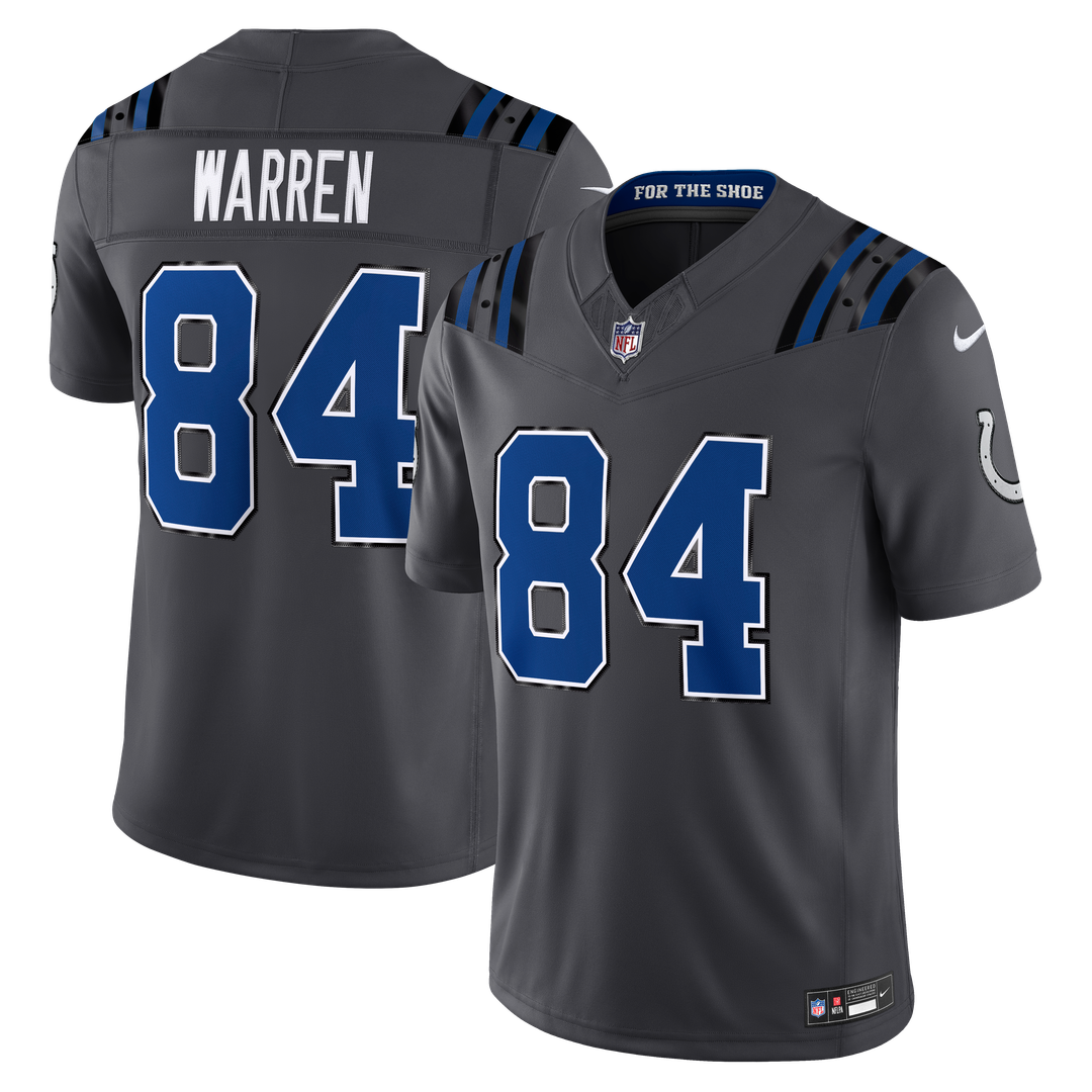 Tyler Warren Indianapolis Colts Anthracite 2026 Rivalries Collection Stitched Limited Jersey