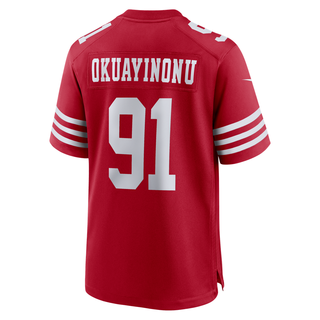 Sam Okuayinonu San Francisco 49ers Scarlet Team Game Jersey