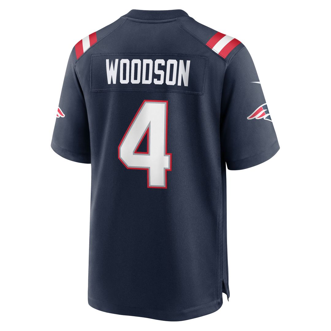 Craig Woodson New England Patriots Navy Team Game Jersey
