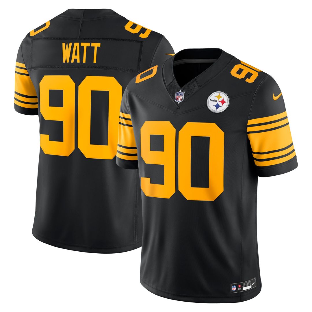 T.J. Watt Pittsburgh Steelers Black Alternate Vapor F.U.S.E. Stitched Limited Jersey