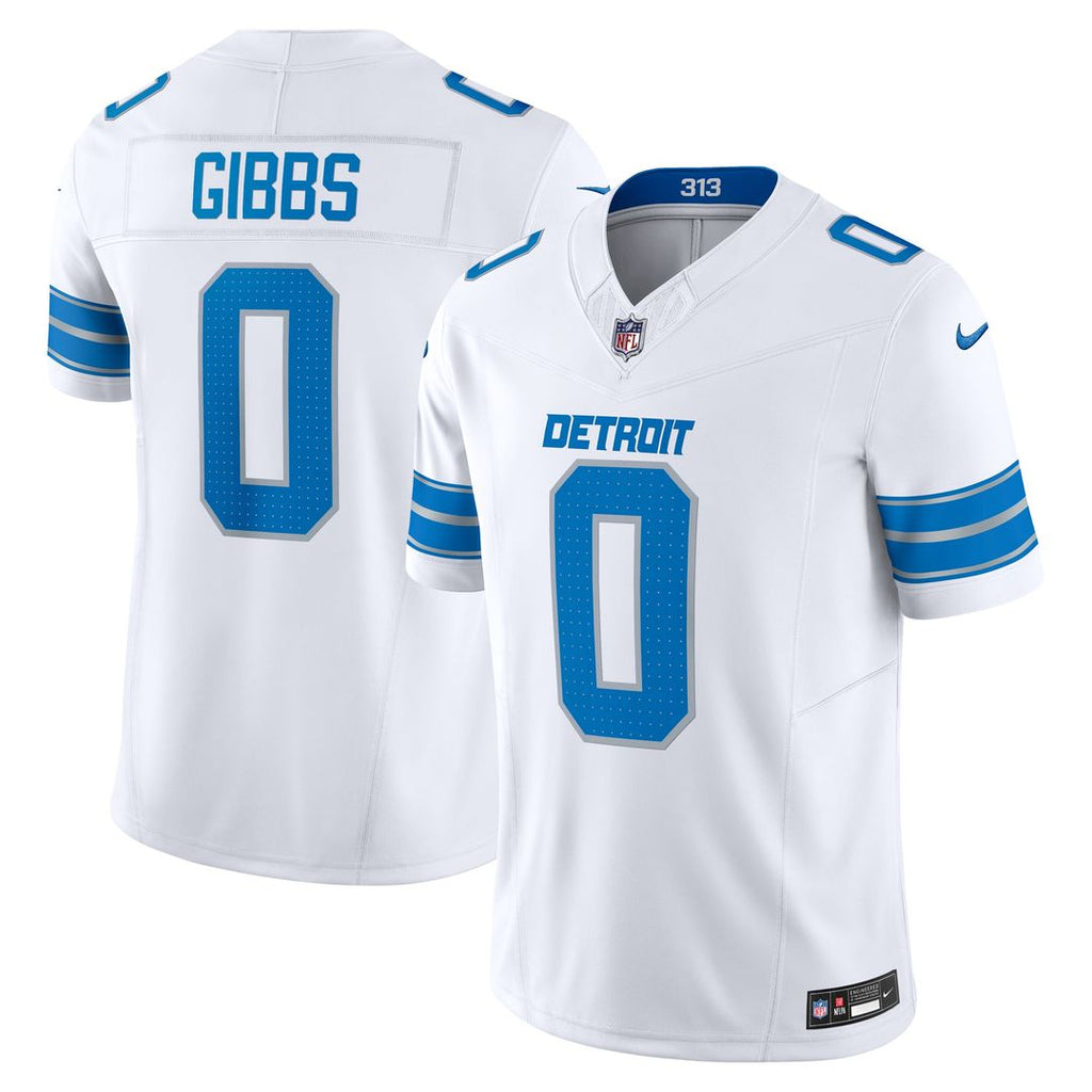 Jahmyr Gibbs Detroit Lions White Vapor F.U.S.E. Limited Jersey