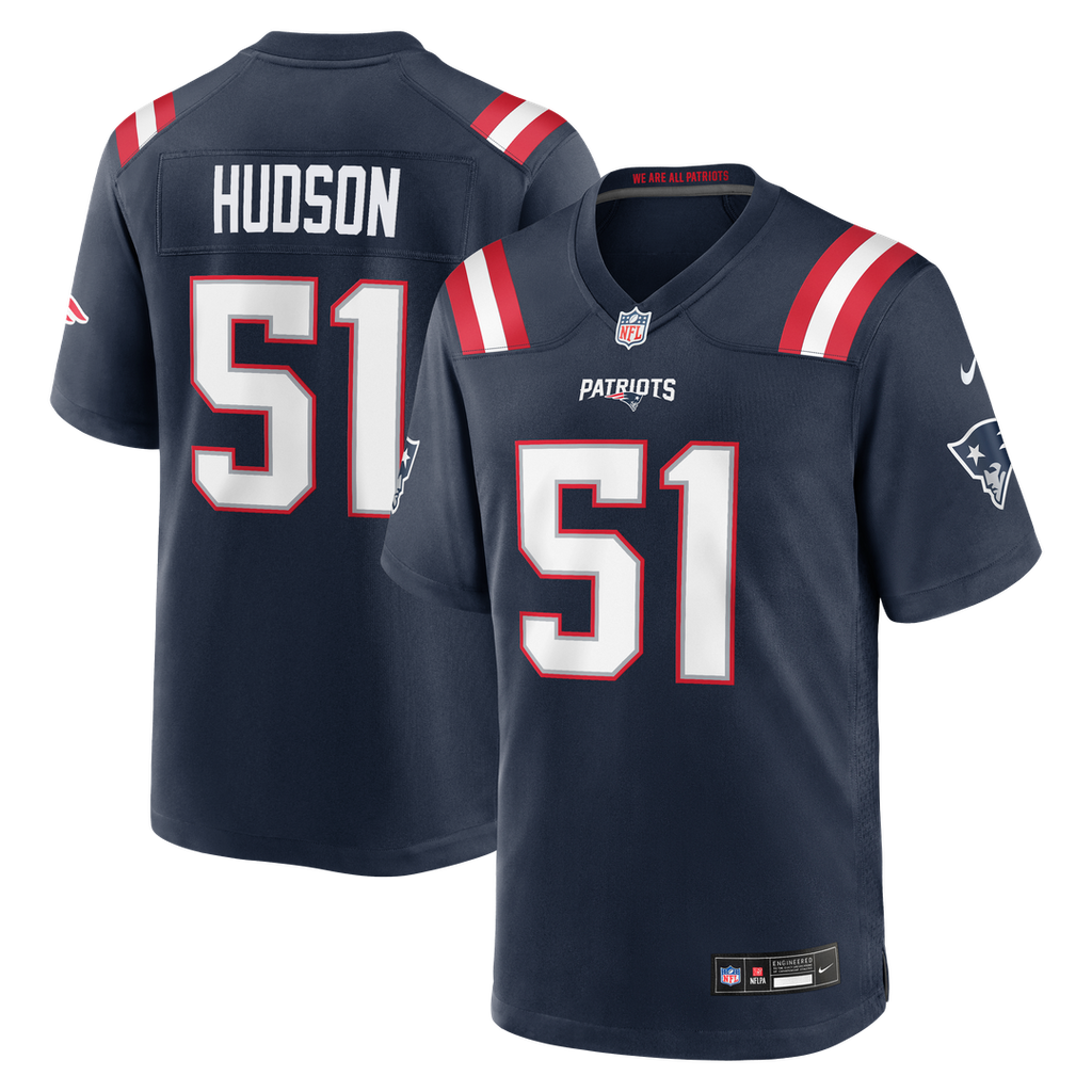 James Hudson New England Patriots Navy Team Game Jersey