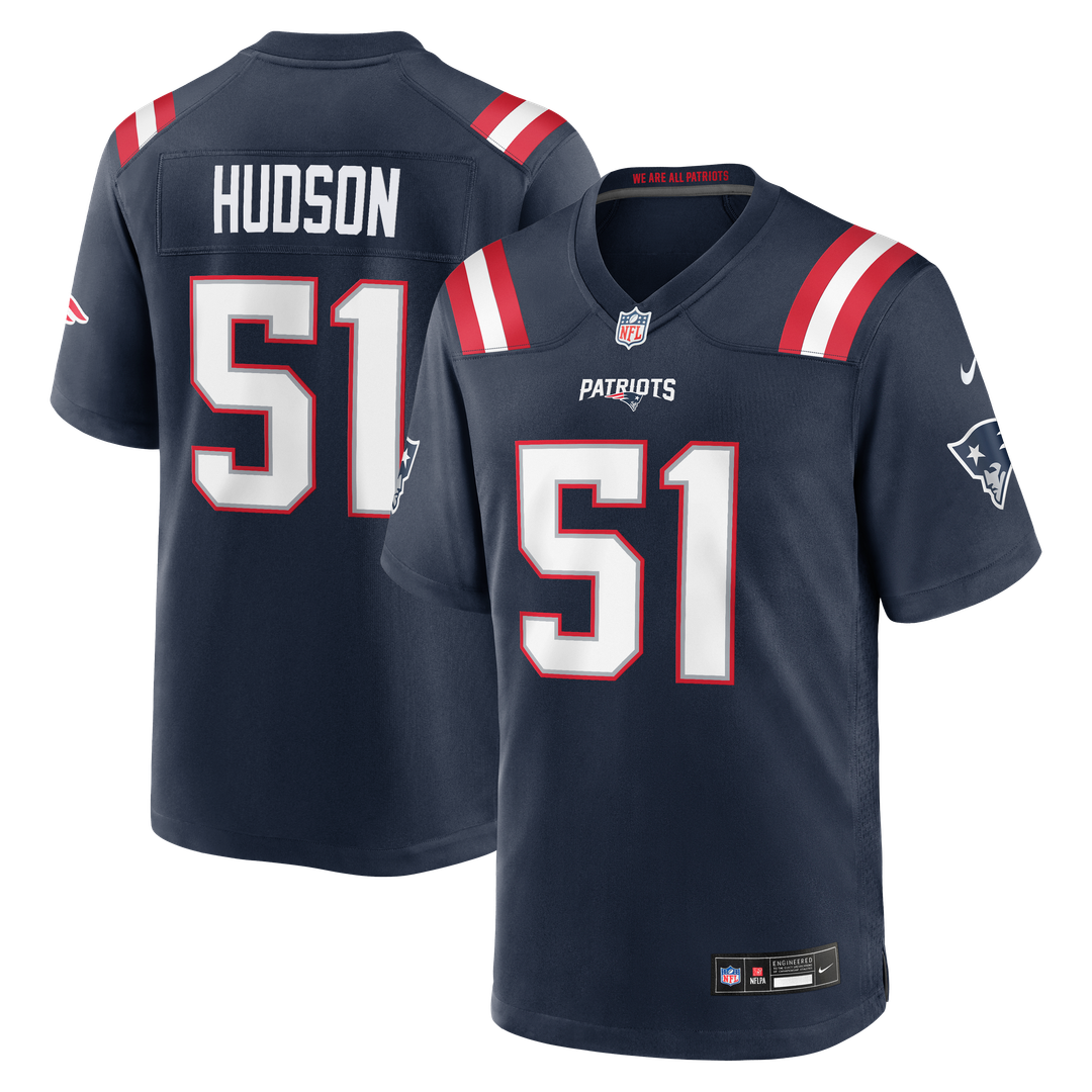 James Hudson New England Patriots Navy Team Game Jersey