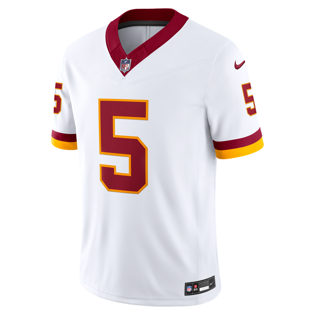 Jayden Daniels Washington Commanders White Vapor F.U.S.E. Stitched Limited Jersey