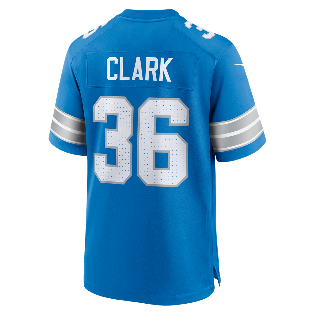 Chuck Clark Detroit Lions Blue Team Game Jersey