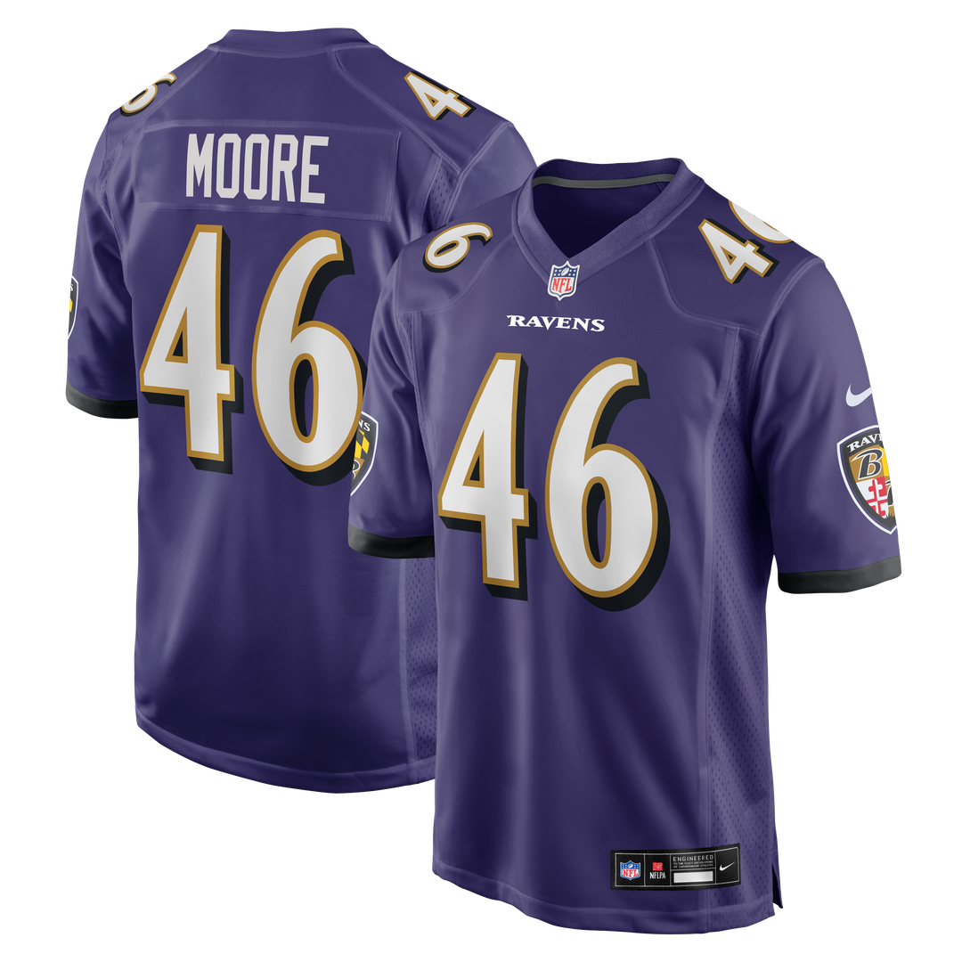 Nick Moore Baltimore Ravens Purple Game Jersey