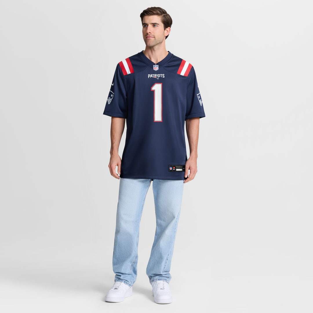 A.J. Brown New England Patriots Navy Team Game Jersey
