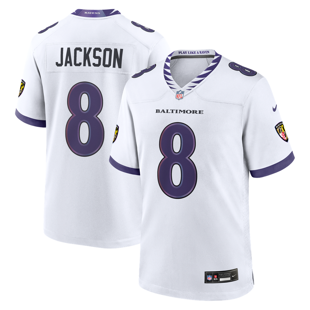Lamar Jackson Baltimore Ravens White Game Jersey