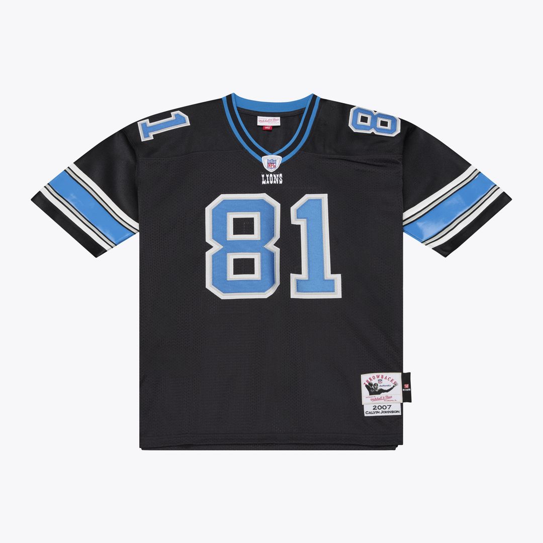 Calvin Johnson Detroit Lions Black 2007 Authentic Throwback Jersey