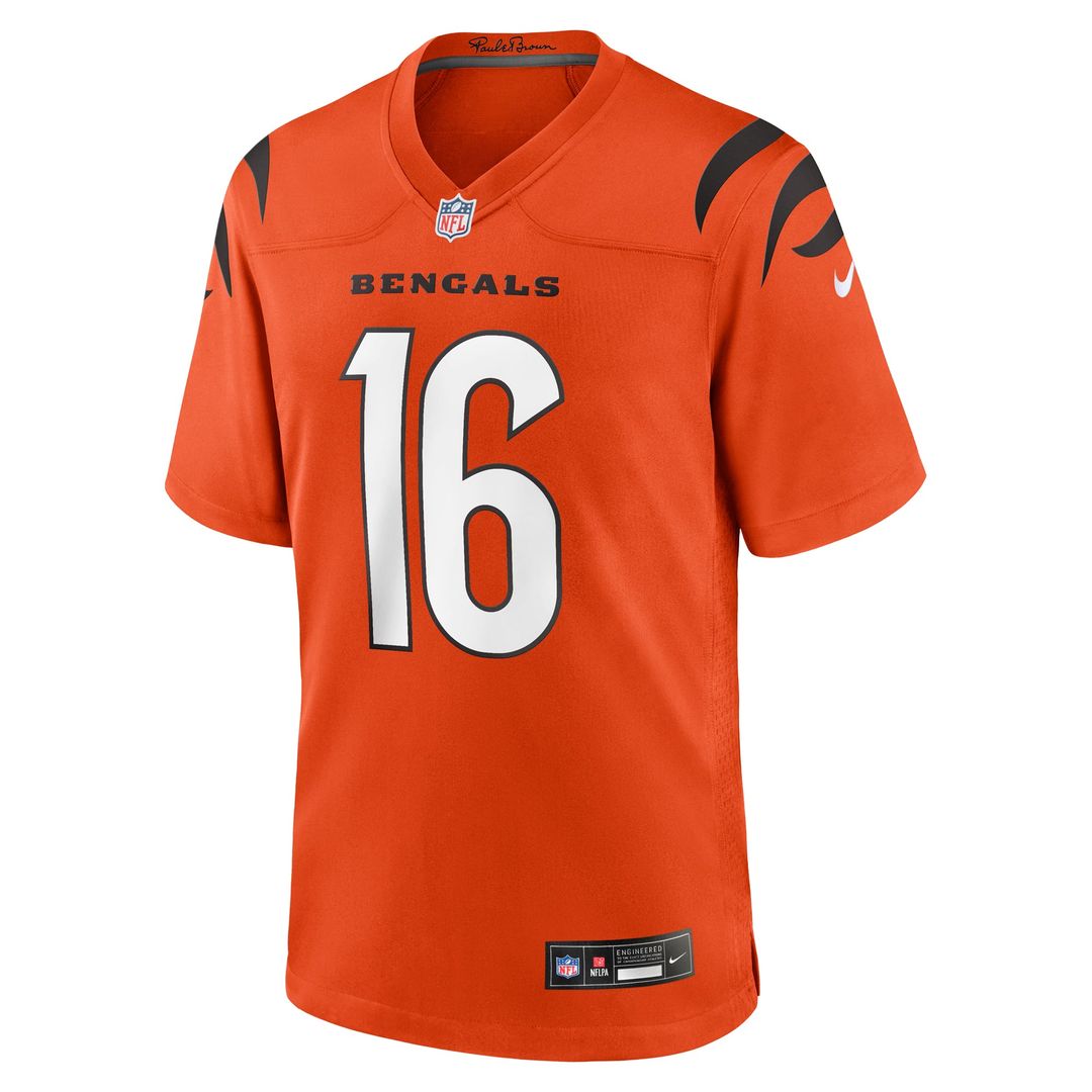 Joe Flacco Cincinnati Bengals Orange Alternate Game Jersey