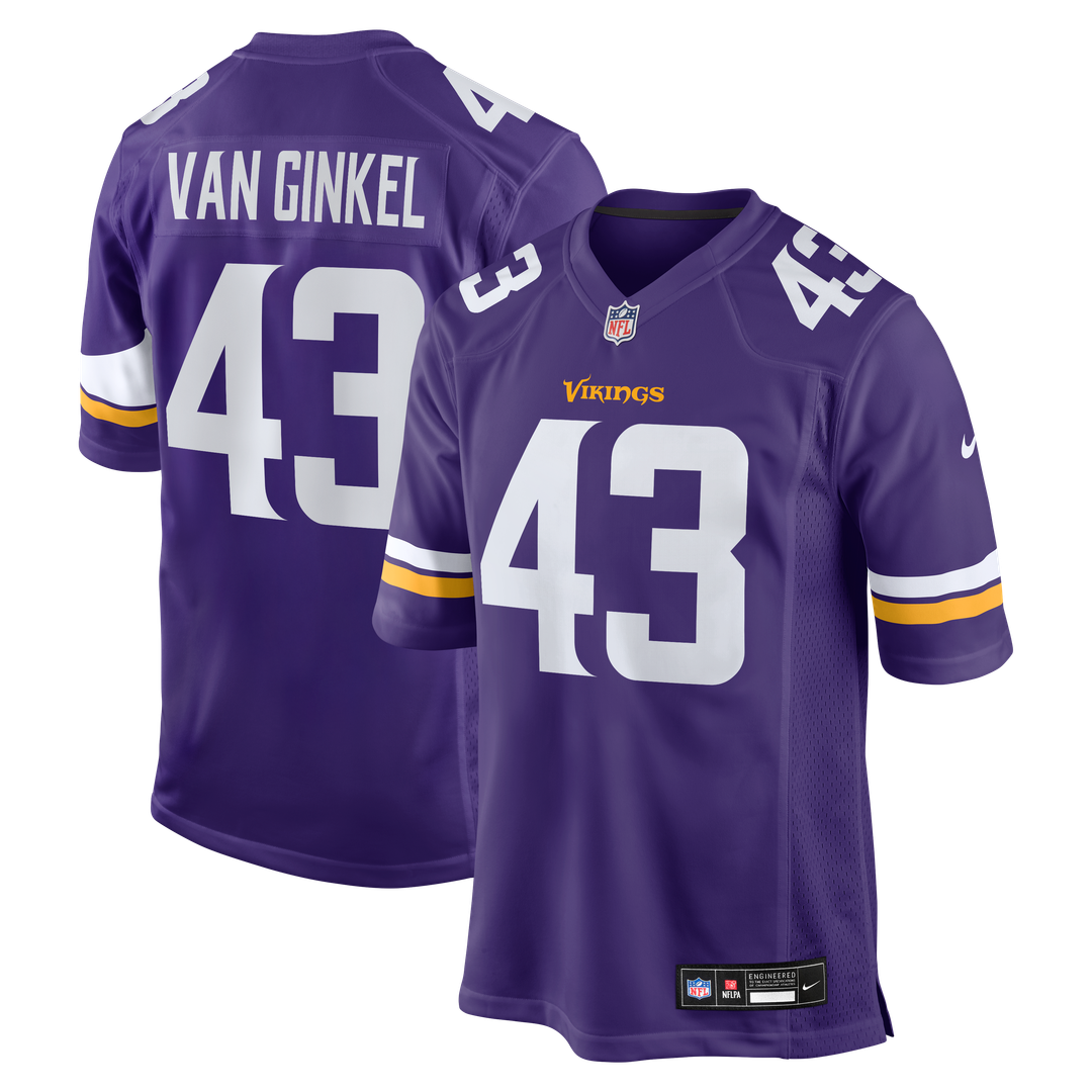 Andrew Van Ginkel Minnesota Vikings Purple Team Game Jersey