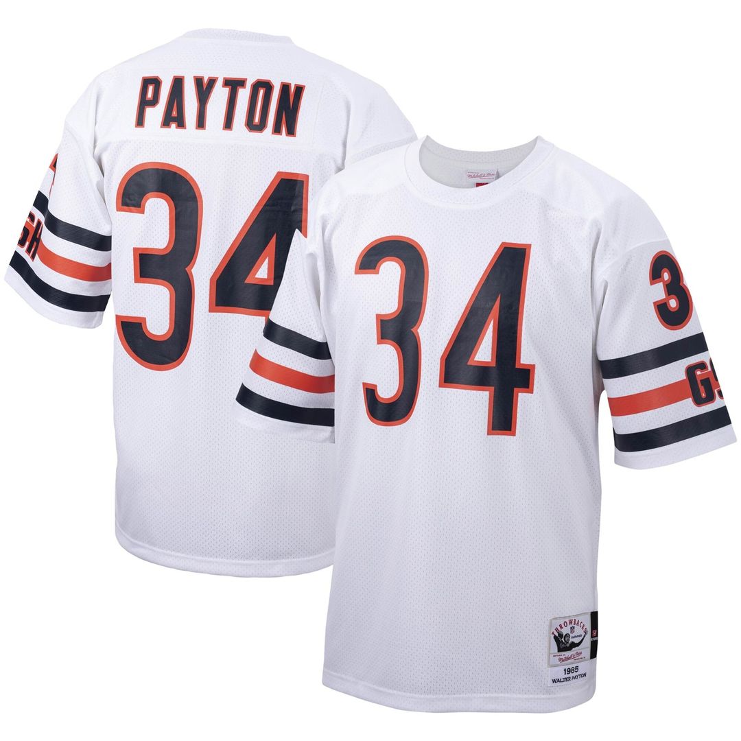 Walter Payton Chicago Bears White Big & Tall 1985 Retired Player Replica Jersey