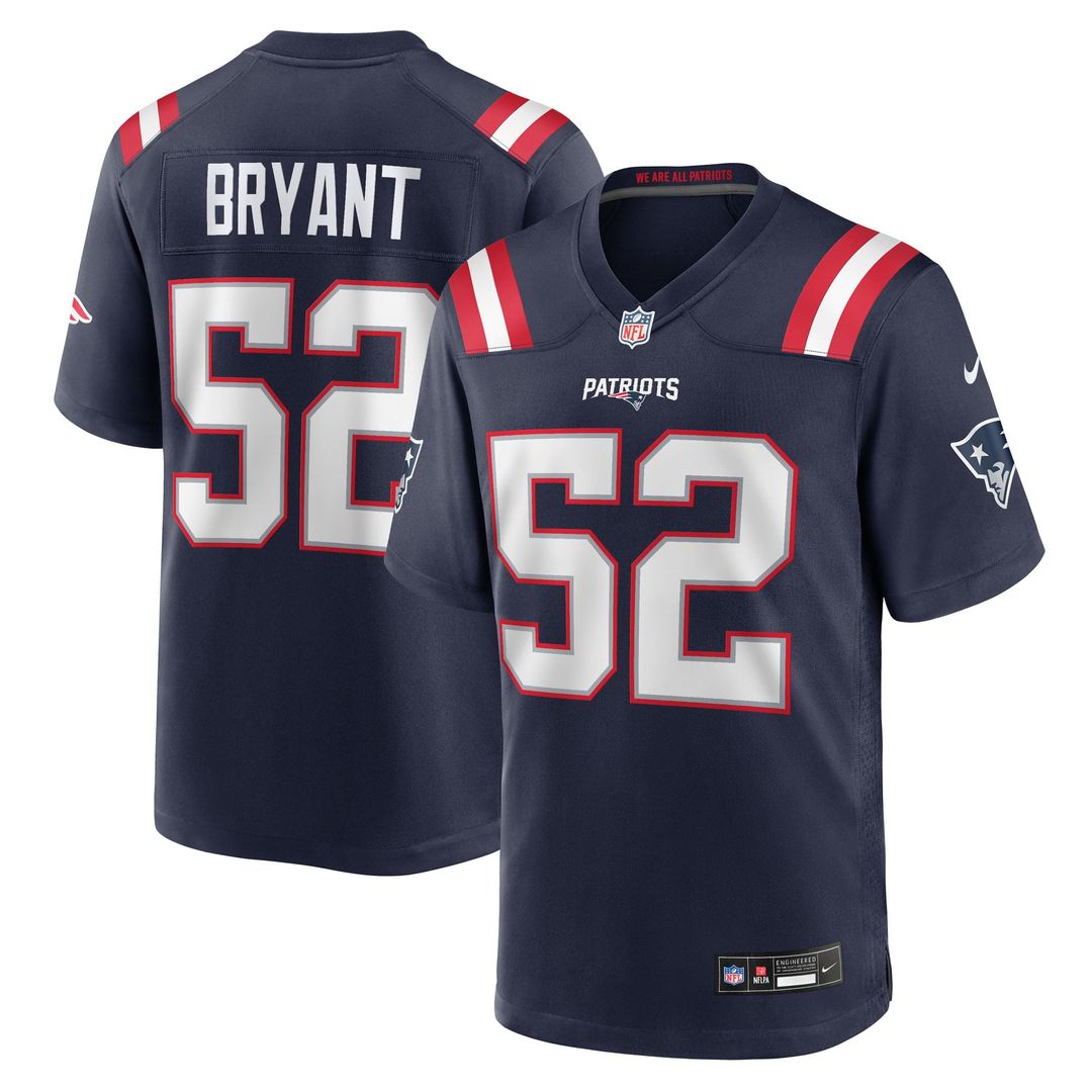 Marcus Bryant New England Patriots Navy Team Game Jersey