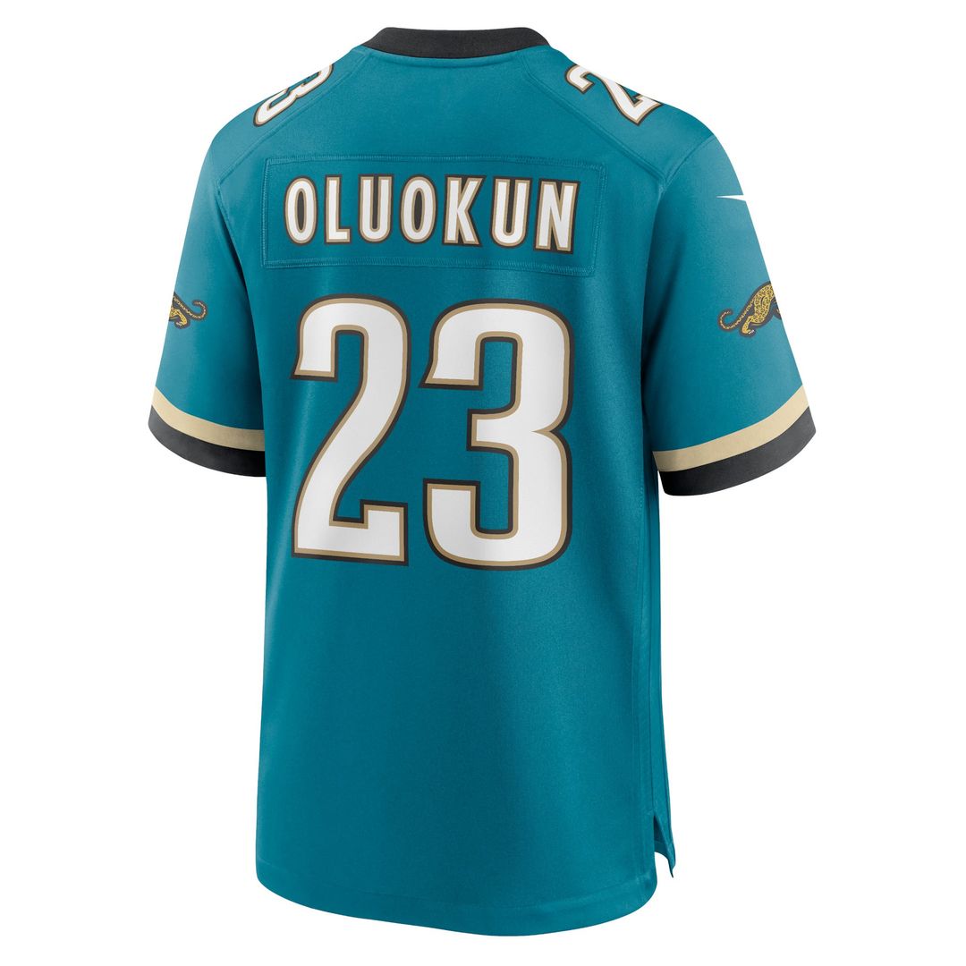 Foye Oluokun Jacksonville Jaguars Teal Prowler Throwback Player Game Jersey