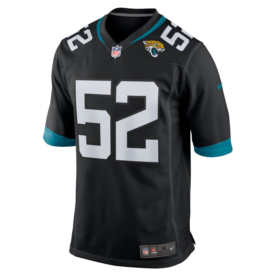 DaVon Hamilton Jacksonville Jaguars Black Game Jersey