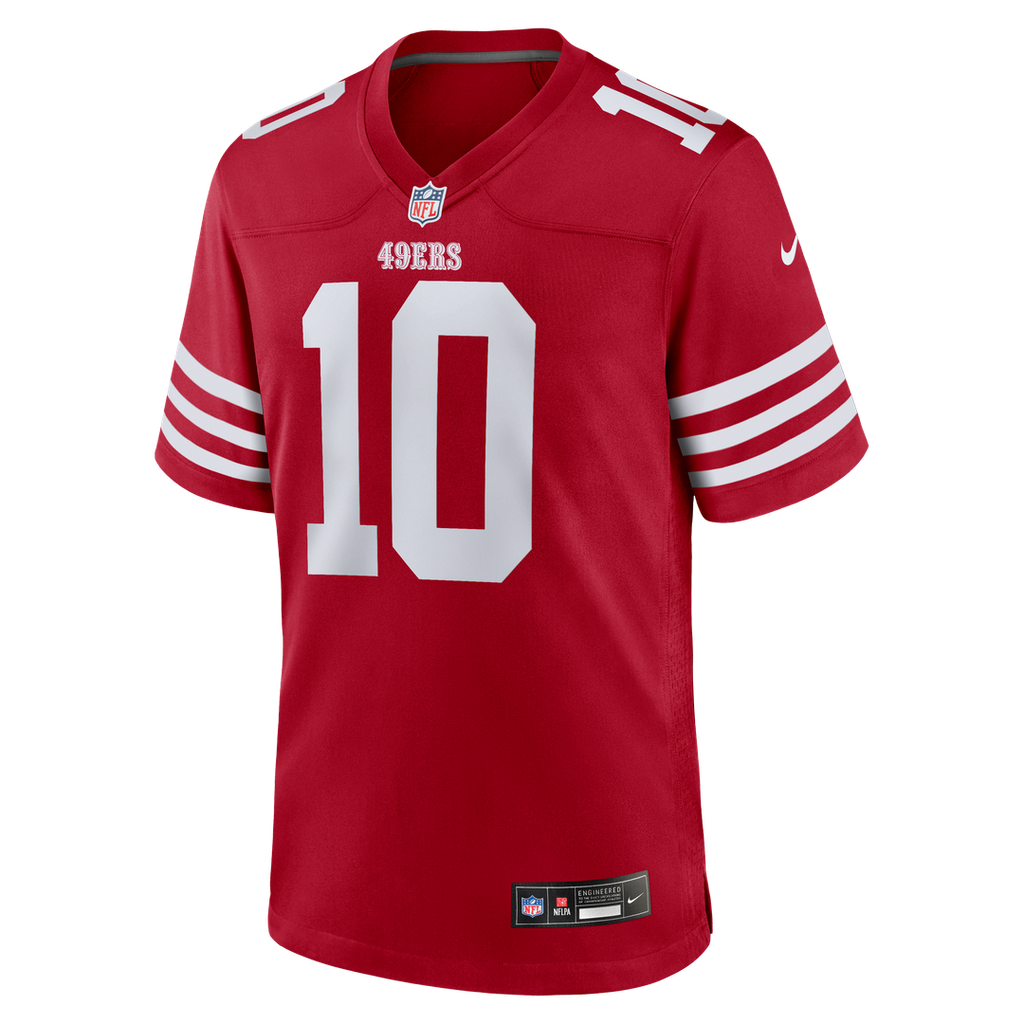 Mac Jones San Francisco 49ers Scarlet Team Game Jersey