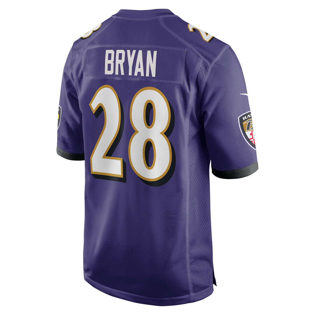 Taven Bryan Baltimore Ravens Purple Team Game Jersey