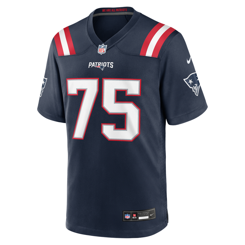 Alijah Vera-Tucker New England Patriots Navy Team Game Jersey